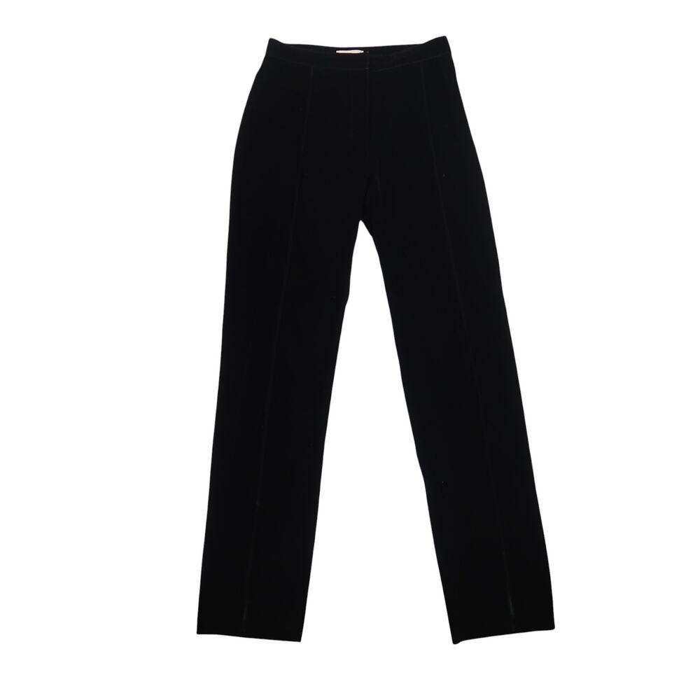 Vintage 90s Bebe Black Velvet Mid Rise Straight Leg Pants 4